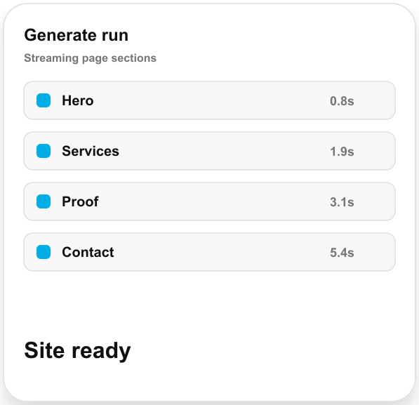 Generate in seconds